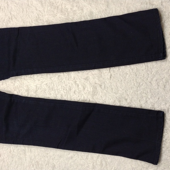 MiH Jeans The Oslo Blue Kara Dark Wash Four Pocket Mid Rise Long Slim Leg Jean - Picture 4 of 14